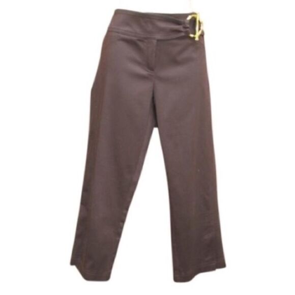 NWT Brown Sateen Cropped Pants - Picture 1 of 7